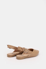 SLINGBACK BUCKLE BEIGE MULE