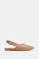 SLINGBACK BUCKLE BEIGE MULE