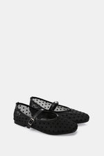BLACK POLKA MESH MARY JANE