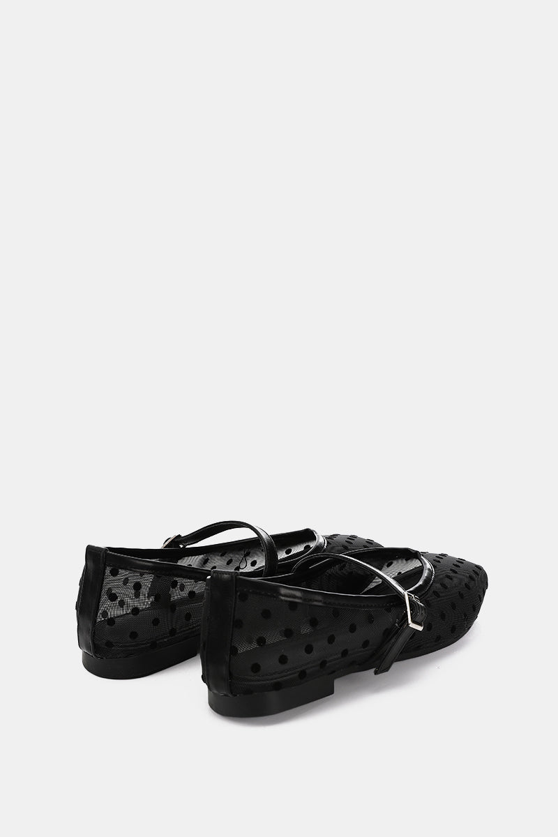 BLACK POLKA MESH MARY JANE