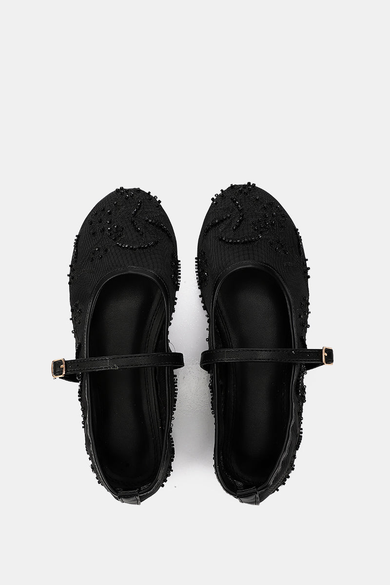 BLACK PEONY SHEER BALLERINA