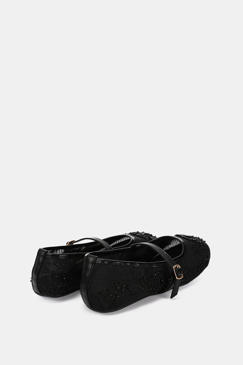 BLACK PEONY SHEER BALLERINA