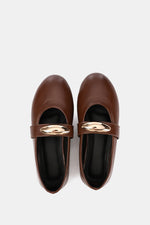 GOLD BUCKLE BROWN MARY JANE