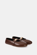 GOLD BUCKLE BROWN MARY JANE