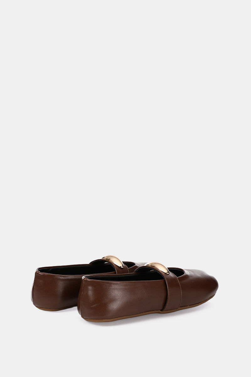 GOLD BUCKLE BROWN MARY JANE
