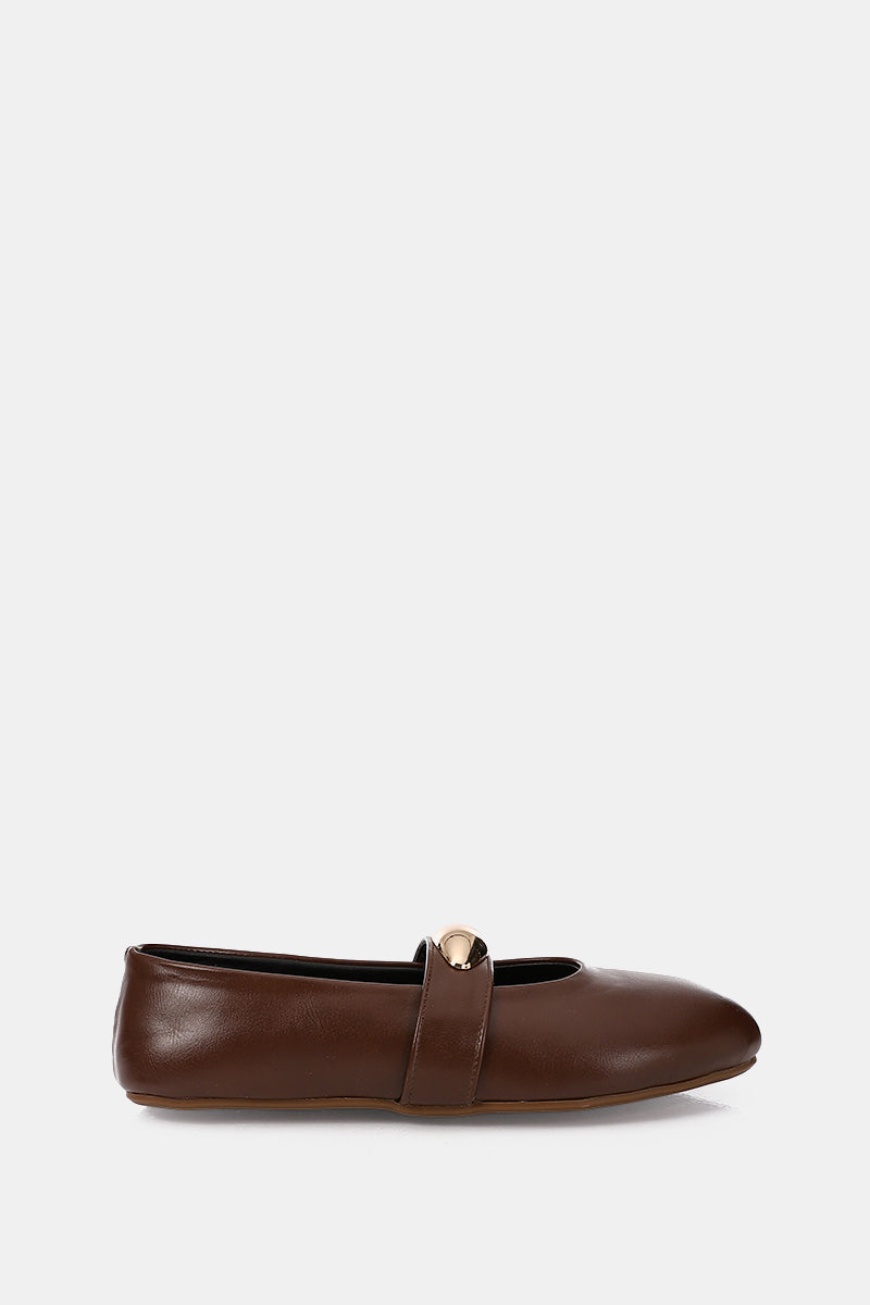 GOLD BUCKLE BROWN MARY JANE