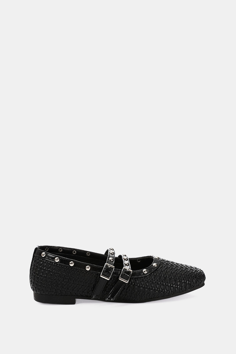 BLACK WOVEN MARY JANE