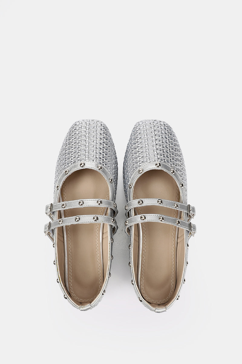 SILVER WOVEN MARY JANE