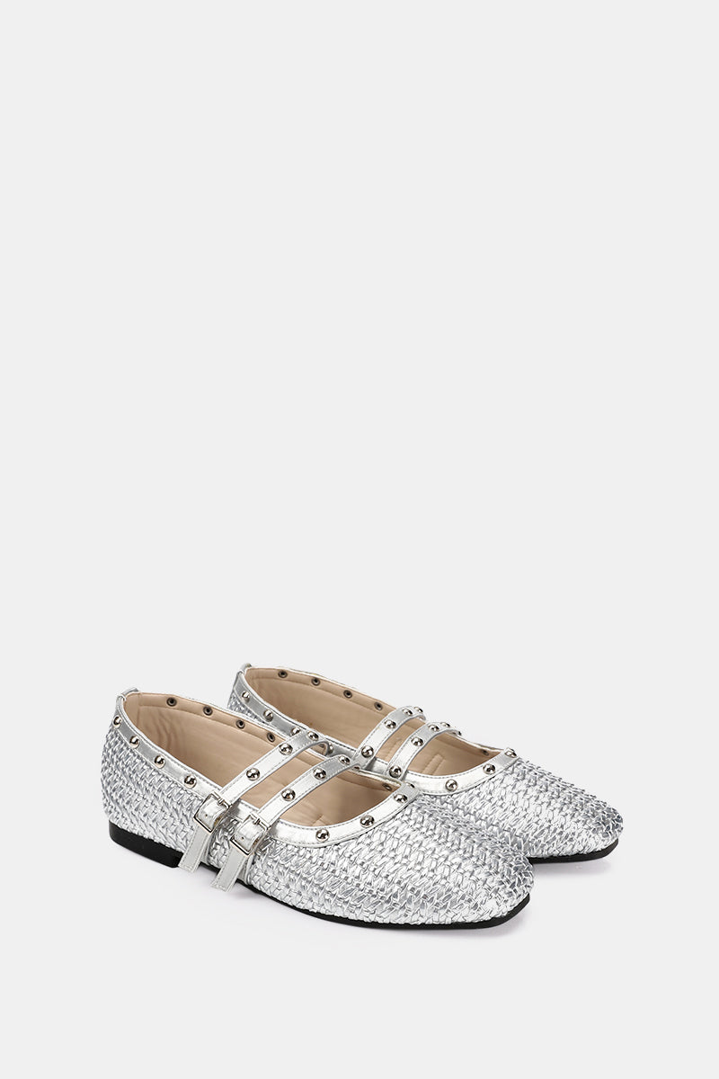 SILVER WOVEN MARY JANE
