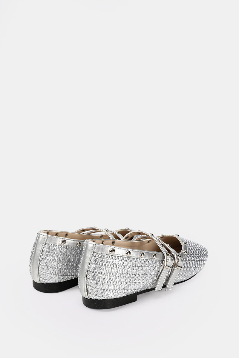 SILVER WOVEN MARY JANE