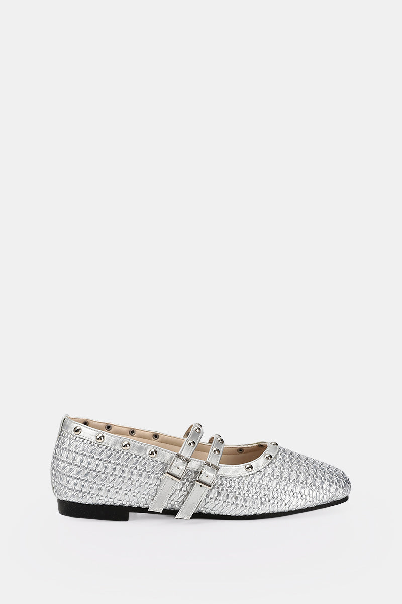 SILVER WOVEN MARY JANE