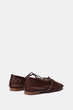 BURGUNDY BRAIDED WOVEN FLAT
