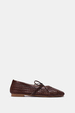 BURGUNDY BRAIDED WOVEN FLAT
