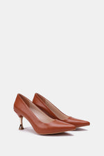 TAN POINTED-TOE KITTEN HEELS