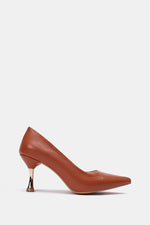 TAN POINTED-TOE KITTEN HEELS