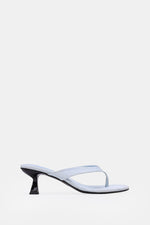 BLEU CIEL SUEDE KITTEN HEEL SANDALS