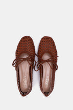 TAN BRAIDED WOVEN FLAT