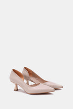 BEIGE OPEN KITTEN PUMPS