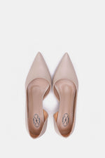 BEIGE OPEN KITTEN PUMPS