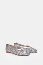 SILVER BRAIDED WOVEN FLAT