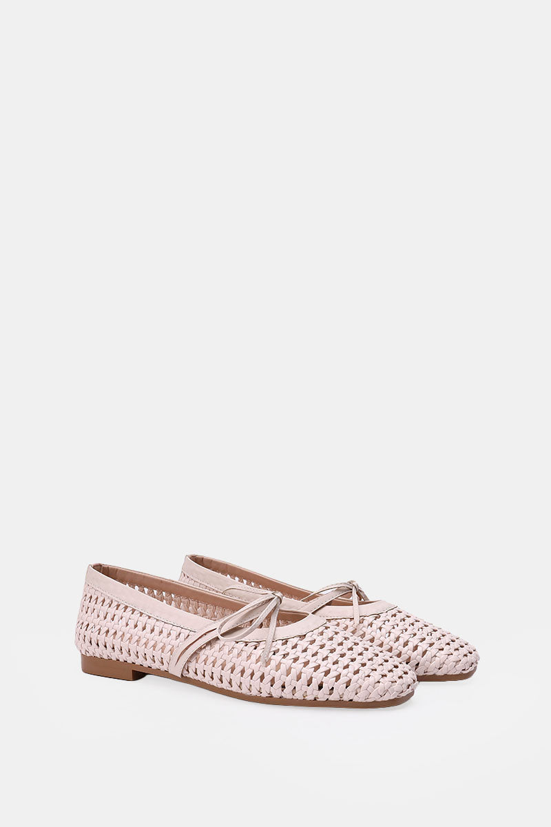 PINK BRAIDED WOVEN FLAT