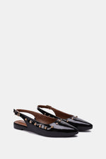 SLINGBACK STUDDED BLACK MULE