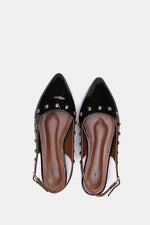 SLINGBACK STUDDED BLACK MULE