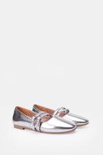 SILVER DOUBLE BUCKLE BALLERINA
