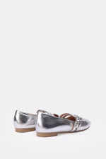 SILVER DOUBLE BUCKLE BALLERINA