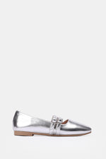 SILVER DOUBLE BUCKLE BALLERINA