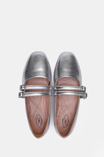 SILVER DOUBLE BUCKLE BALLERINA