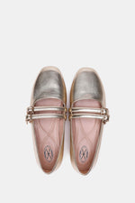 GOLD DOUBLE BUCKLE BALLERINA