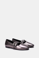 GREY DOUBLE BUCKLE BALLERINA