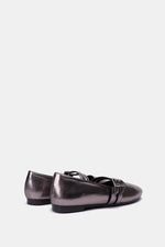 GREY DOUBLE BUCKLE BALLERINA