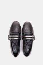 GREY DOUBLE BUCKLE BALLERINA