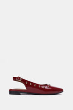 SLINGBACK STUDDED BURGUNDY MULE