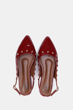 SLINGBACK STUDDED BURGUNDY MULE
