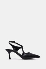 BLACK T-STRAP KITTEN HEELS