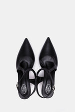 BLACK T-STRAP KITTEN HEELS