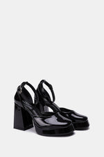 BLACK MARY JANE CHUNKY HEELS