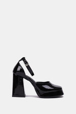 BLACK MARY JANE CHUNKY HEELS