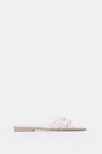 WHITE KNITTED SLIPPERS