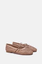 BEIGE BRAIDED WOVEN FLAT