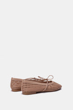 BEIGE BRAIDED WOVEN FLAT