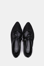 BLACK FLORAL MESH BALLERINA - POINTED TOE