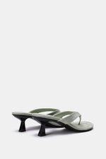 MINT GREEN SUEDE KITTEN HEEL SANDALS