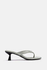 MINT GREEN SUEDE KITTEN HEEL SANDALS