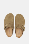BEIGE SUEDE CLOGS