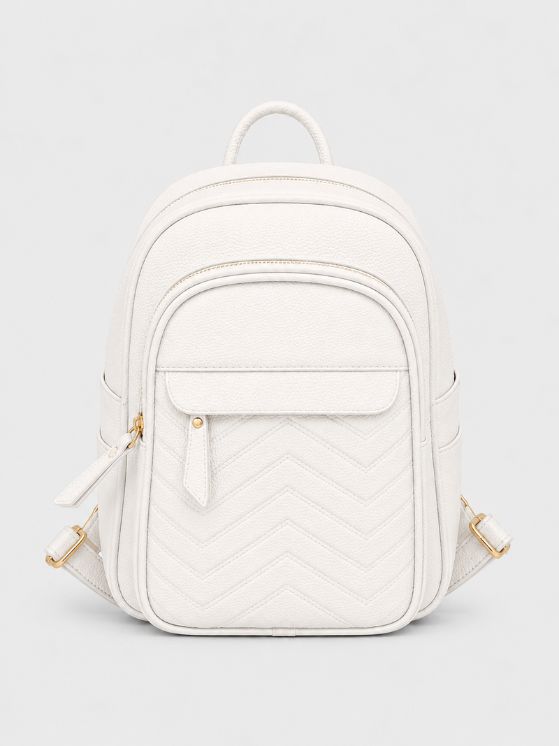 WHITE LEATHER BACKPACK