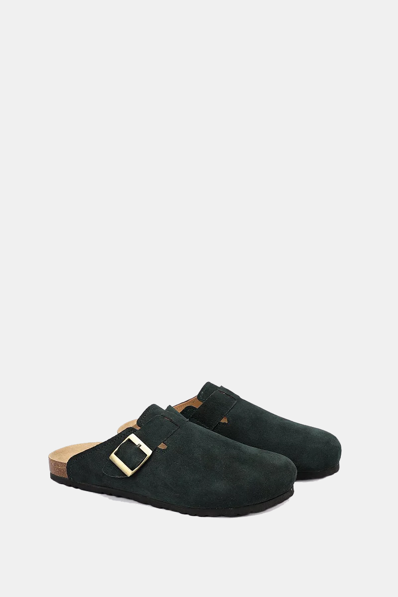 PREMIUM SUEDE GREEN CLOGS